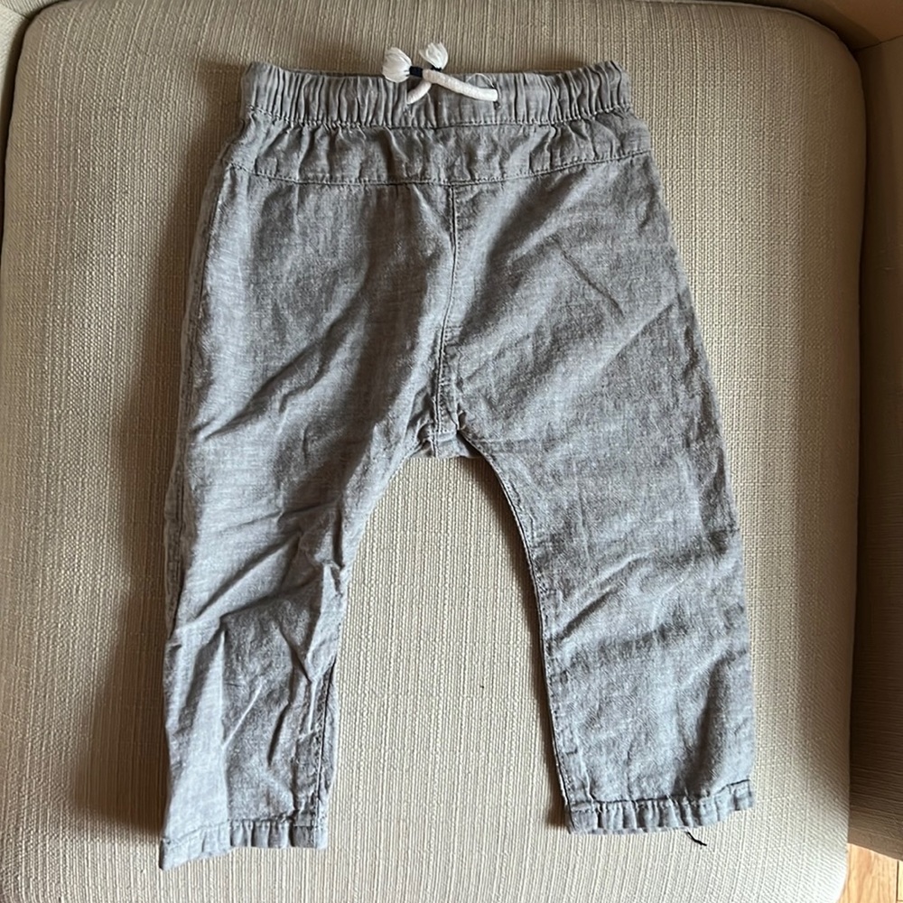 H&M Grey linen pants 9-13M